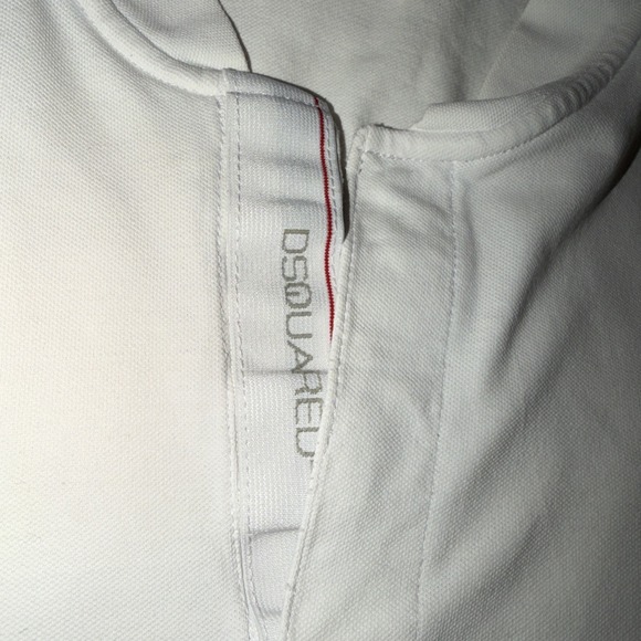 Dsquared2 White Polo Shirt Logo Minimalist Designer Mens XL Fits L - Picture 2 of 10
